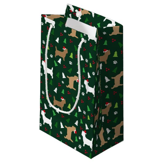 Kerst Cairn Terrier Honden Vakantie Cairns Klein Cadeauzakje (Voorkant Gekanteld)