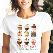 Kerst calorieën tellen niet bakkerij cupcake Tri-Blend shirt
