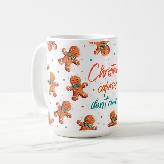 Kerst calorieën tellen niet koffie Mok (Voorkant links)