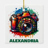 Kerst Camera Fotografie Liefhebber Custom Keramisch Ornament (Achterkant)