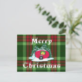 Kerst camper feestdagenkaart (Staand voorkant)