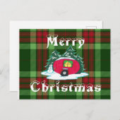 Kerst camper feestdagenkaart (Voorkant / Achterkant)