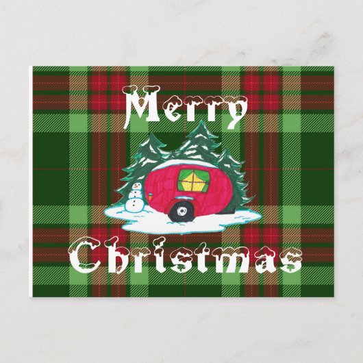 Kerst camper feestdagenkaart (Voorkant)