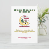 Kerst Camper Moon Camping Outdoor Adventure Feestdagenkaart (Staand voorkant)