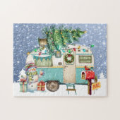 Kerst Camper Puzzel Legpuzzel (Horizontaal)