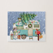 Kerst Camper Puzzel Legpuzzel (Horizontaal)