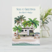 Kerst Camping Motorhome Sneeuwmannen Wenskaart Kaart (Staand voorkant)