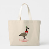 Kerst Canadese Gans Boodschappentas Grote Tote Bag (Achterkant)