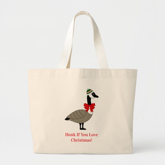 Kerst Canadese Gans Boodschappentas Grote Tote Bag (Voorkant)