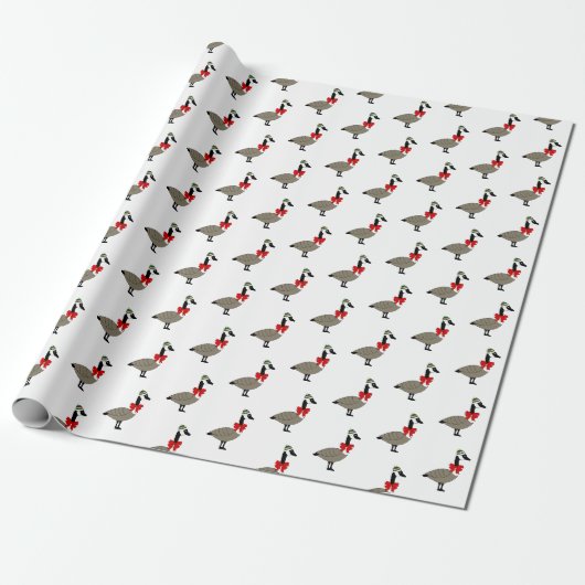 Kerst Canadese Ganzen Inpakpapier (Uitgerold)