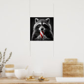 Kerst Candy Cane Critters Raccoon Poster (Keuken)