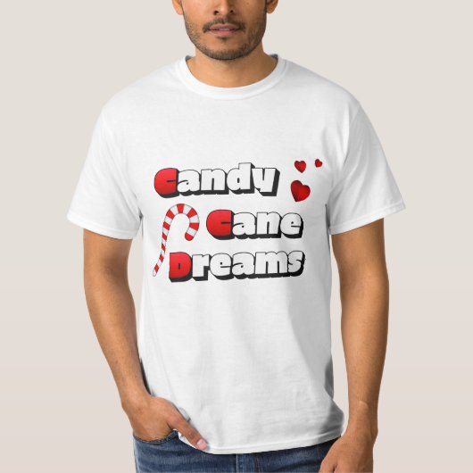 Kerst Candy Cane Dromen T-shirt (Voorkant)