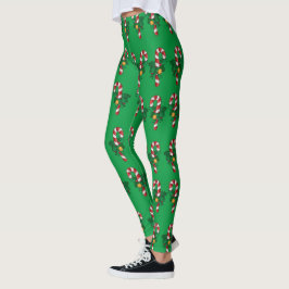 Kerst Candy Cane en Mistletoe Patroon Vrouwen Leggings