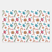 Kerst Candy Cane en snoepjes Inpakpapier Vel (Voorkant 3)