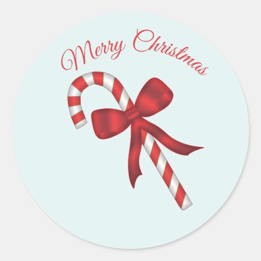 Kerst Candy Cane Envelope Seal Ronde Sticker (Voorkant)