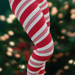 Kerst Candy Cane Gestreept Rood en Wit Vakantie Leggings<br><div class="desc">Klaar voor Kerstmis? Hier zijn de leggings voor uw. Een rood-wit snoepriet geïnspireerd ontwerp feestelijke leggings. Geschikt voor Kerstmis in juli en die in december</div>