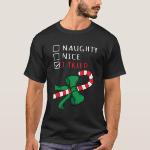 Kerst Candy Cane Gift Design Ik probeerde Checklis T-shirt