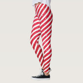 Kerst Candy Cane Glitter Gestreepte pepermunt Leggings (Links)