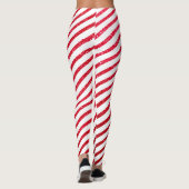 Kerst Candy Cane Glitter gestripte vakantie Leggings (Achterkant)