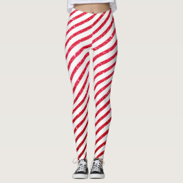 Kerst Candy Cane Glitter gestripte vakantie Leggings