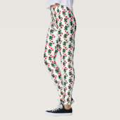 Kerst Candy Cane Patroon met Groene Bogen Leggings (Links)