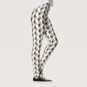 Kerst Candy Cane Patroon met Groene Bogen Leggings (Rechts)