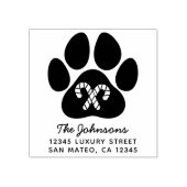 Kerst Candy Cane Paw Print Vakantieadres Rubberstempel (Afrduk)