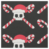 Kerst Candy Cane Pirate Skull Stof (Close Up)