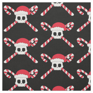 Kerst Candy Cane Pirate Skull Stof