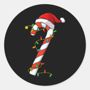 Kerst Candy Cane Santa Xmas Kinder Peuter Jeugd Ronde Sticker