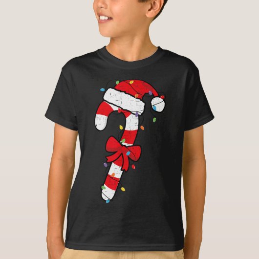 Kerst Candy Cane Santa Xmas Kinder Peuter Jeugd T-shirt (Voorkant)