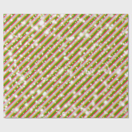 Kerst Candy Cane Sparkles, WY G R Cadeaupapier (Vlak)