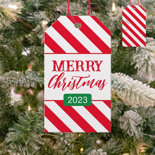 Kerst Candy Cane Strip Patroon Gift Labels Cadeaulabel