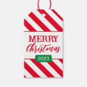 Kerst Candy Cane Strip Patroon Gift Labels Cadeaulabel (Voorkant)