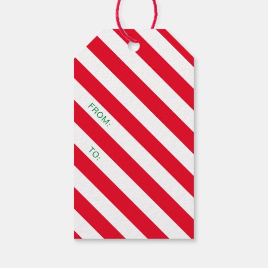 Kerst Candy Cane Strip Patroon Gift Labels Cadeaulabel (Achterkant)