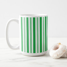 Kerst Candy Cane Stripes, Groen, Wit Koffiemok