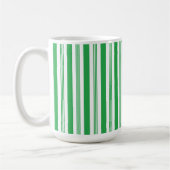 Kerst Candy Cane Stripes, Groen, Wit Koffiemok (Links)