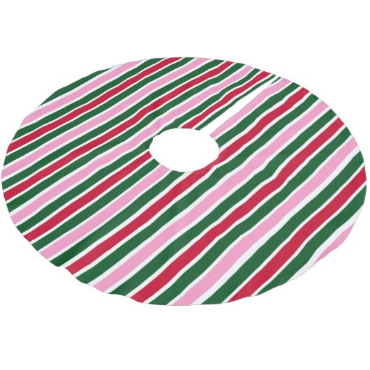 Kerst Candy Cane Stripes in Roze Groen en Rood Kerstboom Rok (Gekanteld)