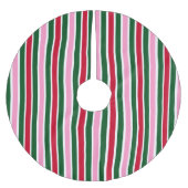 Kerst Candy Cane Stripes in Roze Groen en Rood Kerstboom Rok (Voorkant)