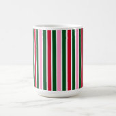 Kerst Candy Cane Stripes in Roze Groen en Rood Koffiemok (Center)