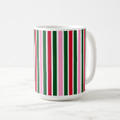 Kerst Candy Cane Stripes in Roze Groen en Rood Koffiemok (Voorkant rechts)