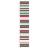 Kerst Candy Cane Stripes in Roze Groen en Rood Korte Tafelloper (Voorkant)
