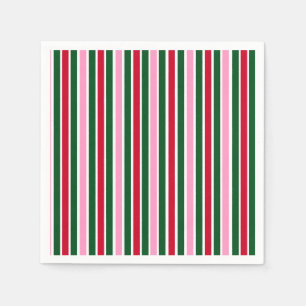 Kerst Candy Cane Stripes in Roze Groen en Rood Servet