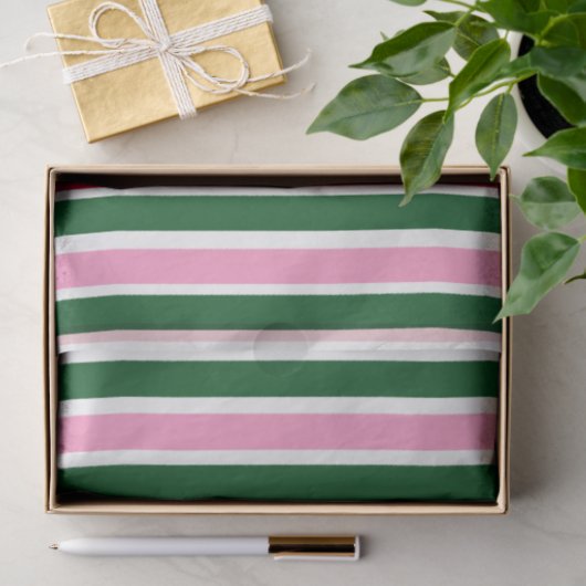 Kerst Candy Cane Stripes in Roze Groen en Rood Tissuepapier (Geschenk)
