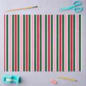 Kerst Candy Cane Stripes in Roze Groen en Rood Tissuepapier (Craft)