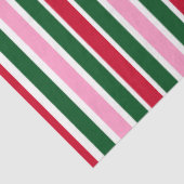 Kerst Candy Cane Stripes in Roze Groen en Rood Tissuepapier (Detail)