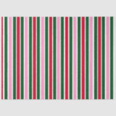 Kerst Candy Cane Stripes in Roze Groen en Rood Tissuepapier (Voorkant)