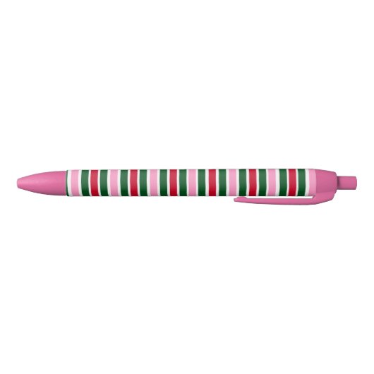 Kerst Candy Cane Stripes in Roze Groen en Rood Zwarte Inkt Pen (Bodem)