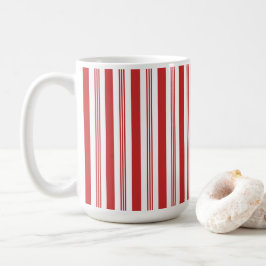 Kerst Candy Cane Stripes, Rood, Wit Koffiemok