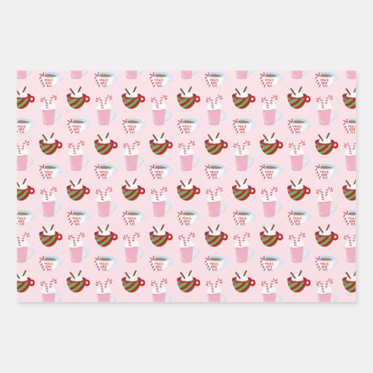 Kerst Candy Cane Sweets Patronen Inpakpapier Vel (Voorkant 3)